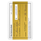 Law of Attraction Elegant Gold Abundance Check Magnet (Vertikal)