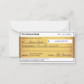 Law of Attraction Gold Manifestation Blank Check Mitteilungskarte (Vorderseite)