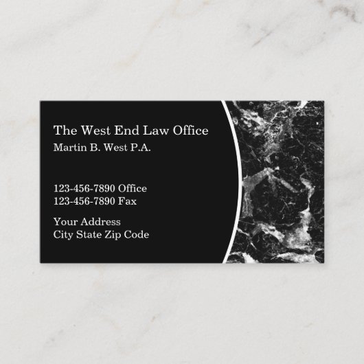Law Office Attorney Classy  Visitenkarte (Vorderseite)