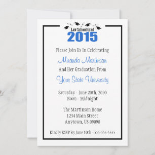Law School 2015 Abschluss Invite (Blue Caps) Einladung