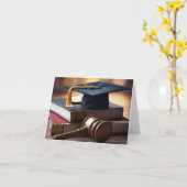 Law School Abschluss Card & Cap & Gavel Karte (Gelbe Blume)