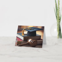 Law School Abschluss Card & Cap & Gavel