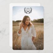 Law School Black Overlay 2 Foto Abschluss Ankündigung (Vorne/Hinten)