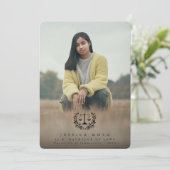 Law School Black Overlay 2 Foto Abschluss Ankündigung (Stehend Vorderseite)