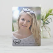 Law School Black Overlay 2 Foto Abschluss Ankündigung (Stehend Vorderseite)