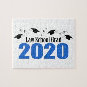 Law School Grad 2020 Karten und Diplome (blau) Puzzle