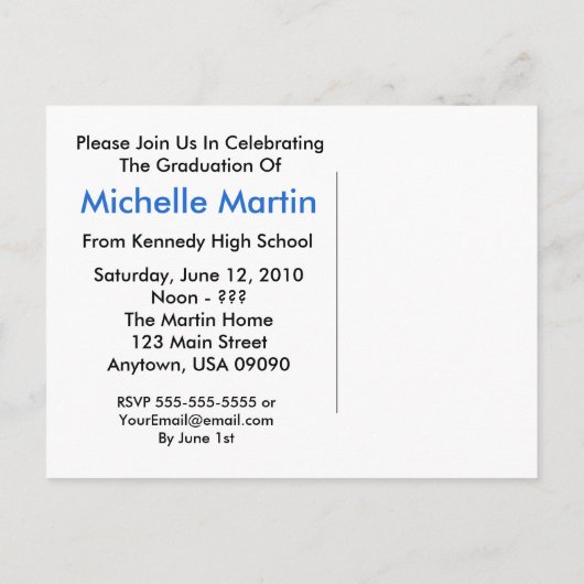 Law School Grad 2020 Postcard Einladung (Blue Caps (Rückseite)