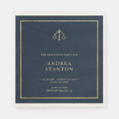 Law School Graduation Gold Photo Party Elegant Serviette (Vorderseite)