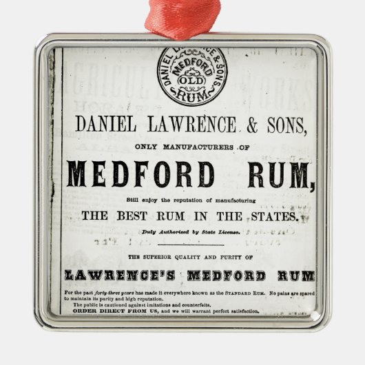 Lawerences Medford Rum Silbernes Ornament (Vorne)
