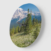 Lawinenliken und Berg Rainier Große Wanduhr (Winkel)