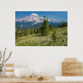 Lawinenliken und Berg Rainier Poster (Küche)
