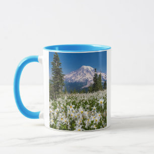 Lawinenlilien und Mount Rainier 2 Tasse