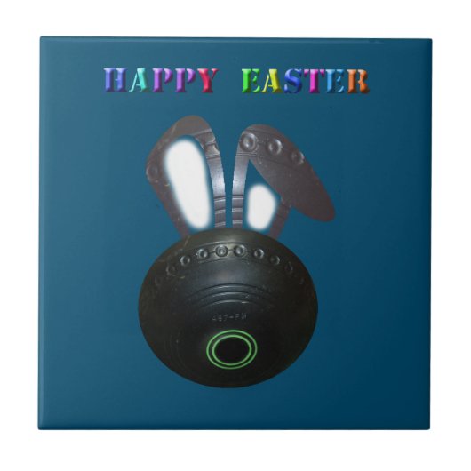 Lawinenschüssel Osterhase, Keramik Tile Fliese (Vorderseite)