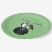 Lawinenschüssel Osterhase, Papier-Party-Teller Pappteller (Schrägansicht)