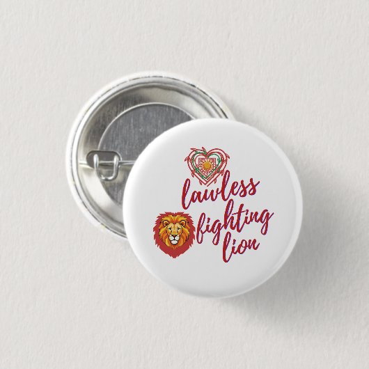 Lawless fighting lion button (Vorne & Hinten)