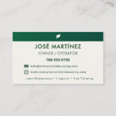 Lawn and Garden Professional Visitenkarte (Rückseite)