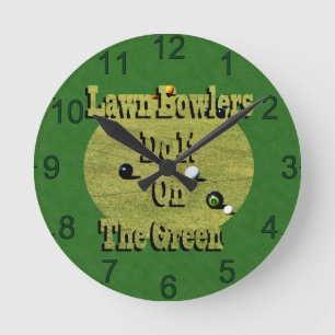 Lawn Bowlers do it on the Green, Wall Clock Runde Wanduhr
