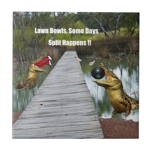 Lawn Bowls Australia Split Happens, Keramik Tile Fliese (Vorderseite)