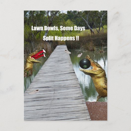 Lawn Bowls Australia Split Happens, Postcard Postkarte (Vorderseite)