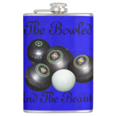 Lawn Bowls Bowled Schönes Logo, Flachmann (Vorderseite)