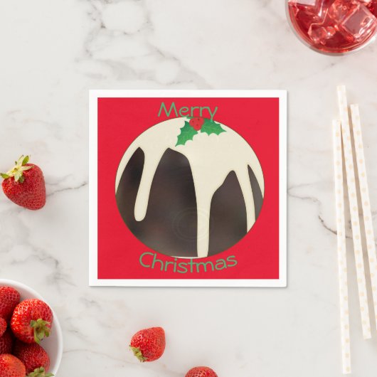 Lawn Bowls Christmas Pudding, Serviette (Beispiel)