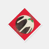 Lawn Bowls Christmas Pudding, Serviette (Ecke)