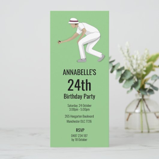 Lawn Bowls Einladung (Stehend Vorderseite)