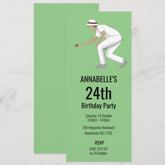 Lawn Bowls Einladung (Vorne/Hinten)