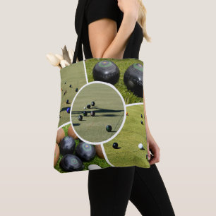 Lawn Bowls Five Picture Collage, Tote Bag Tasche