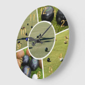 Lawn Bowls Five Picture Collage, Wall Clock Große Wanduhr (Winkel)
