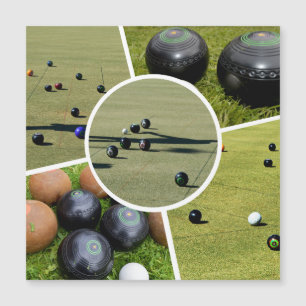 Lawn Bowls Five Picture Foto Collage, Magnet Card