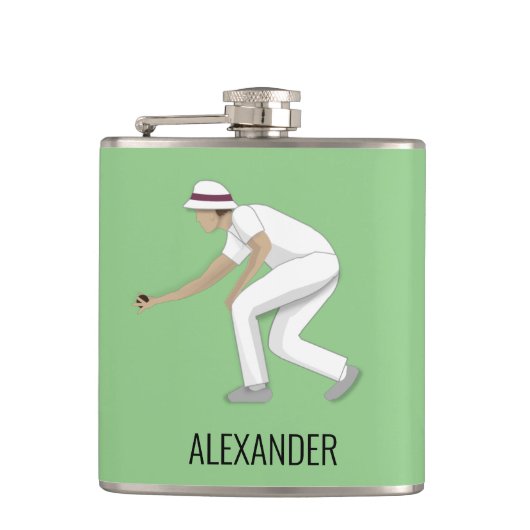 Lawn Bowls Flachmann (Vorderseite)