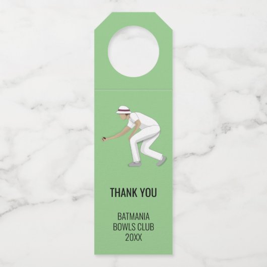 Lawn Bowls Flaschenanhänger (Vorderseite)