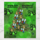 Lawn Bowls Frohe Weihnachtsgestaltung, Weinetikett (Einzelnes Label)