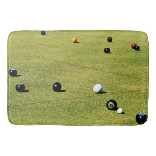 Lawn Bowls Game, Big Memory Foam Bath Mat Badematte (Vorderseite)