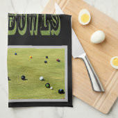 Lawn Bowls Game On Geschirrtuch (Viertel Falte)
