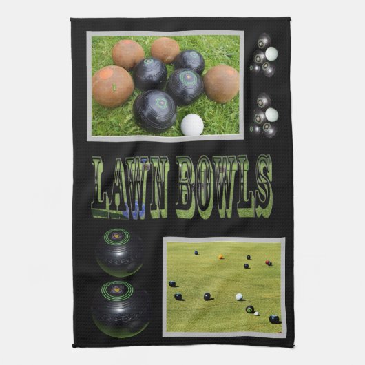 Lawn Bowls Game On Geschirrtuch (Vertikal)