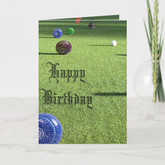 Lawn Bowls Happy Birthday, Karte (Vorderseite)