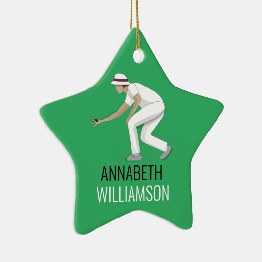 Lawn Bowls Keramik Ornament (Rechts)