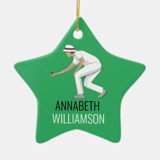 Lawn Bowls Keramik Ornament (Vorne)