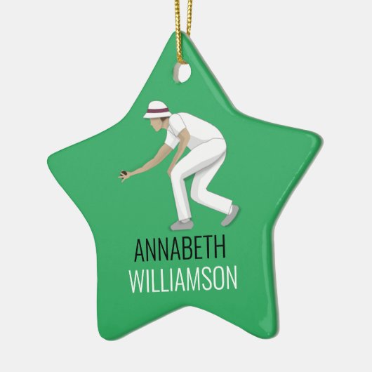 Lawn Bowls Keramik Ornament (Links)