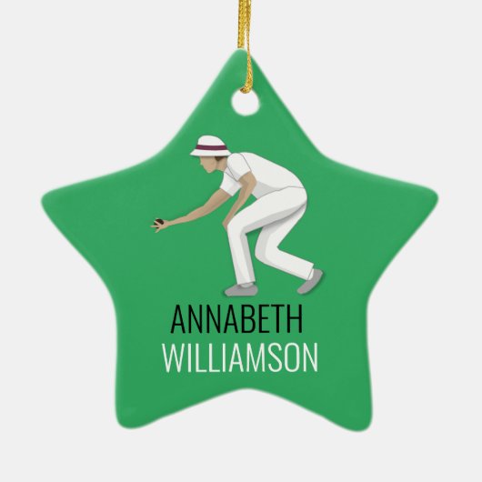 Lawn Bowls Keramik Ornament (Hinten)