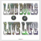 Lawn Bowls Life Logo, Aufkleber (Blatt)