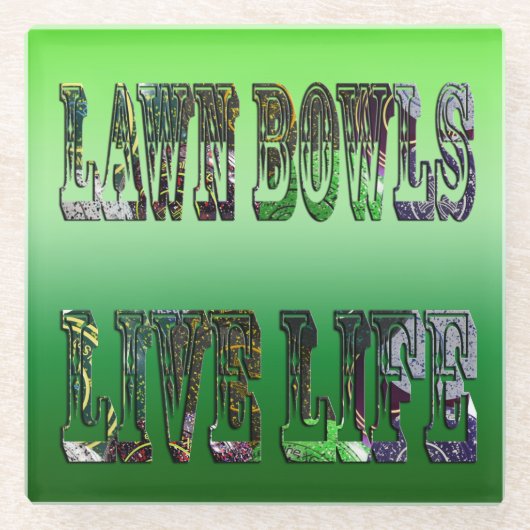 Lawn Bowls Life Logo, Glasuntersetzer (Vorderseite)