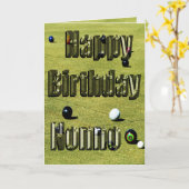 Lawn Bowls Nonna Birthday Card Karte (Gelbe Blume)