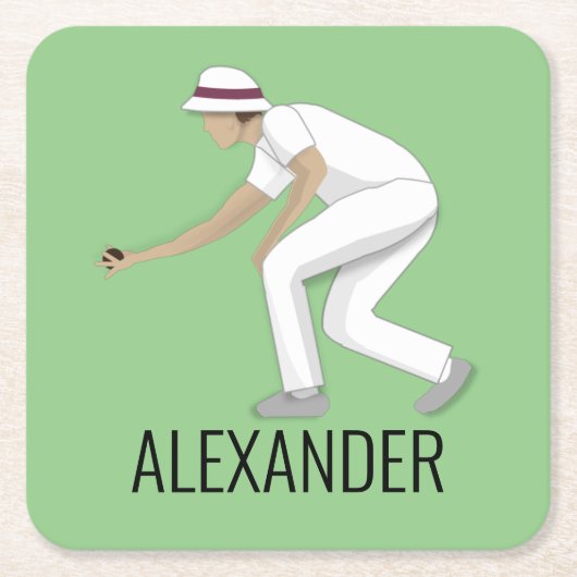 Lawn Bowls Rechteckiger Pappuntersetzer (Vorderseite)