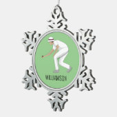 Lawn Bowls Schneeflocken Zinn-Ornament (Rechts)