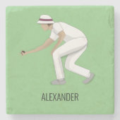 Lawn Bowls Steinuntersetzer (Vorderseite)