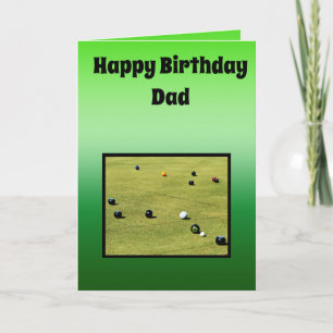 Lawn Bowls Theme Fathers Birthday, Karte