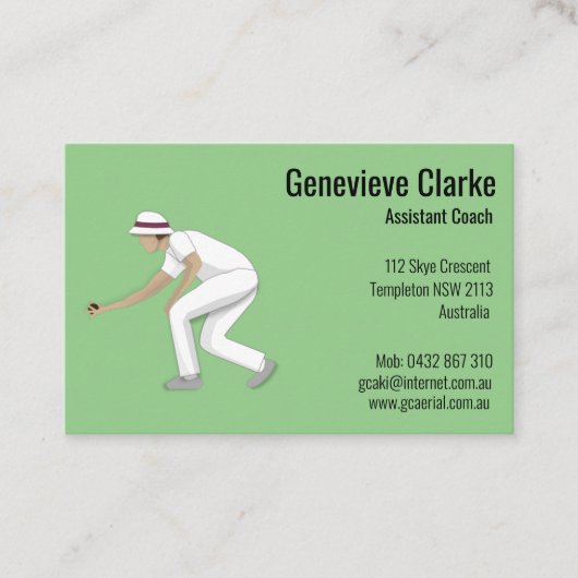 Lawn Bowls Visitenkarte (Vorderseite)